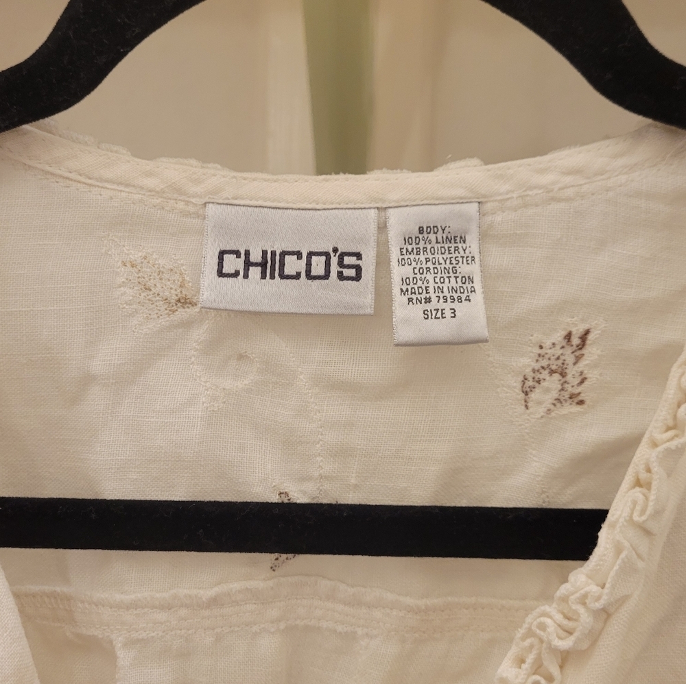 Chico's White Embroidered Cardigan - Picture 5 of 5